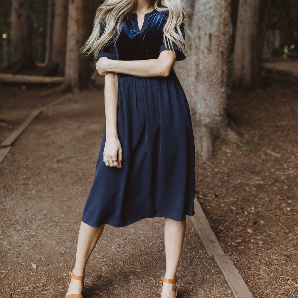 Piper and Scoot October Velvet Contrast Dress